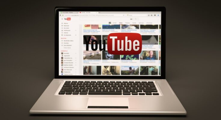 Youtube opened on a laptop