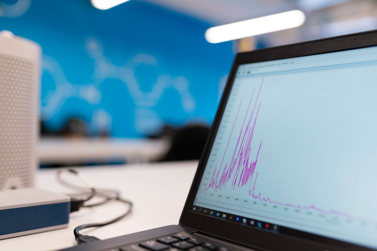 Laptop displaying an analytics dashboard used to track Google ranking factors