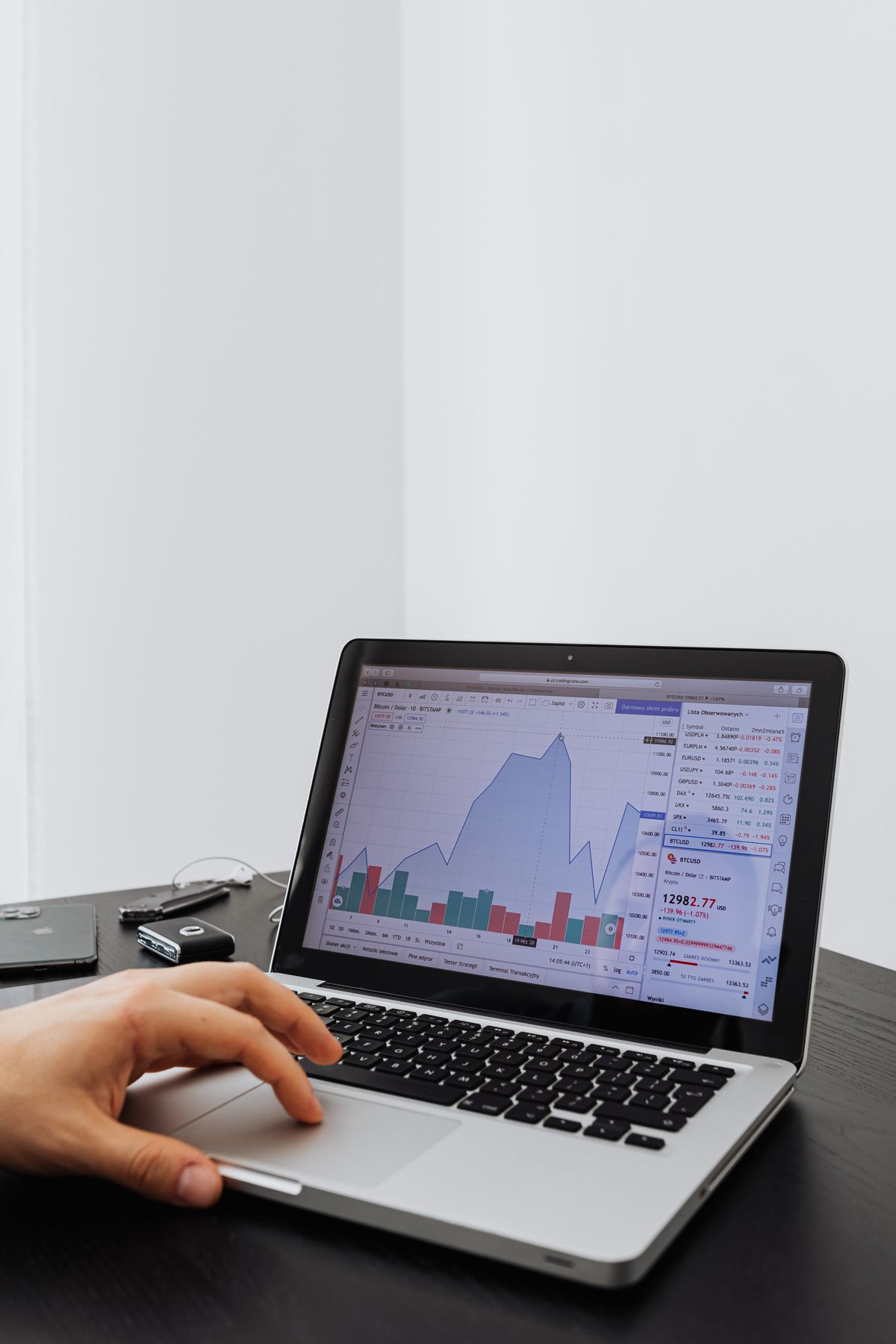 Person analyzing lead generation data on a laptop with graphs