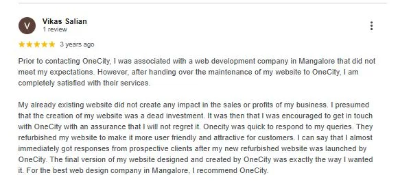 OneCity Technologies customer review