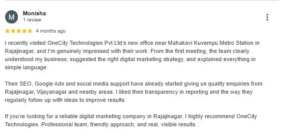 OneCity Technologies customer review