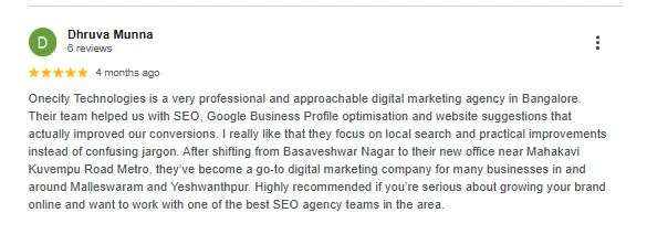 OneCity Technologies customer review